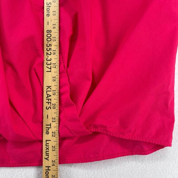 BANANA REPUBLIC Top Womens M Collared Wrap Popover Short Sleeve Blouse Pink - Picture 12 of 13